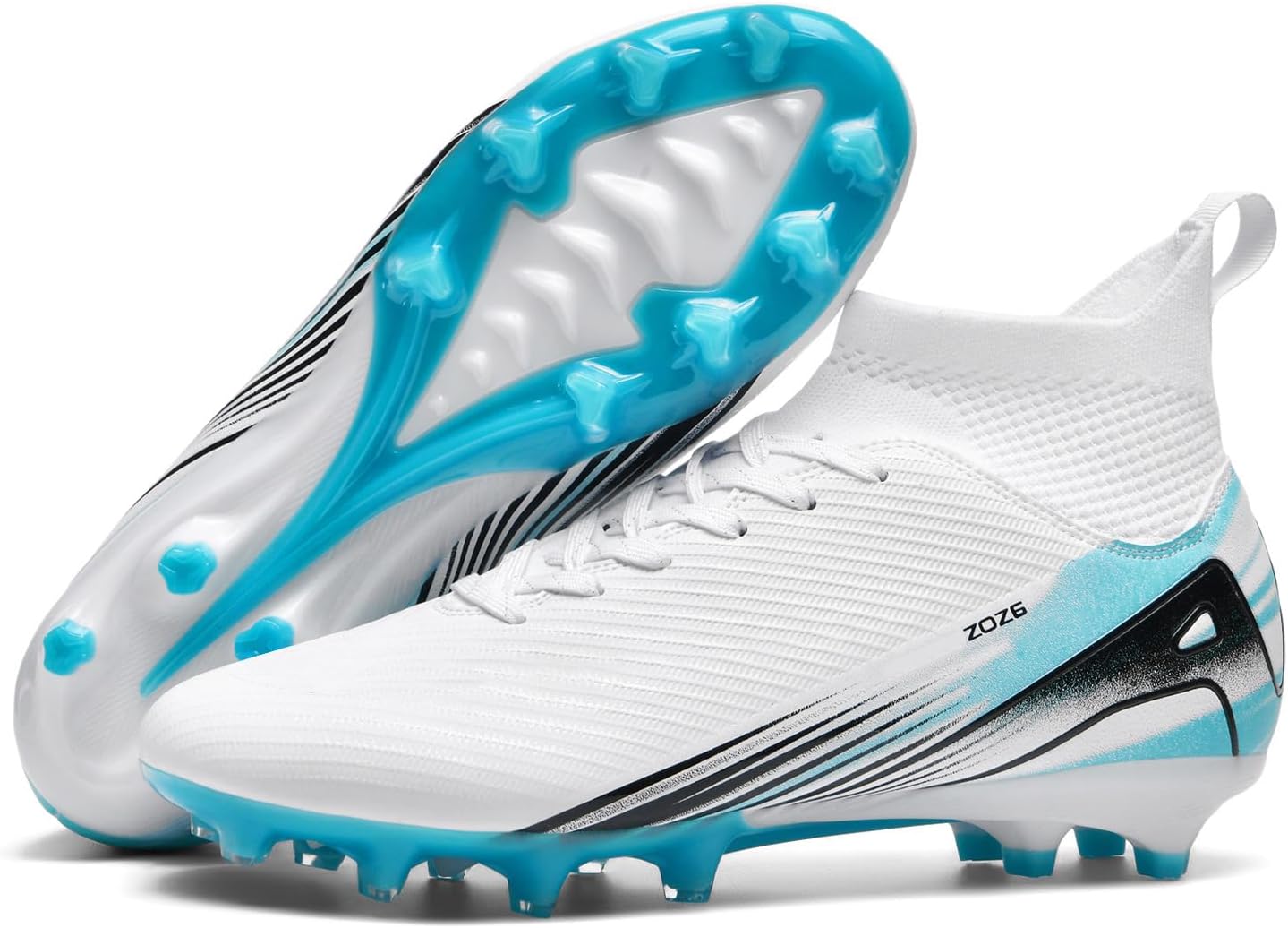 Men's High Top Soccer Shoes with Long Spikes for Training