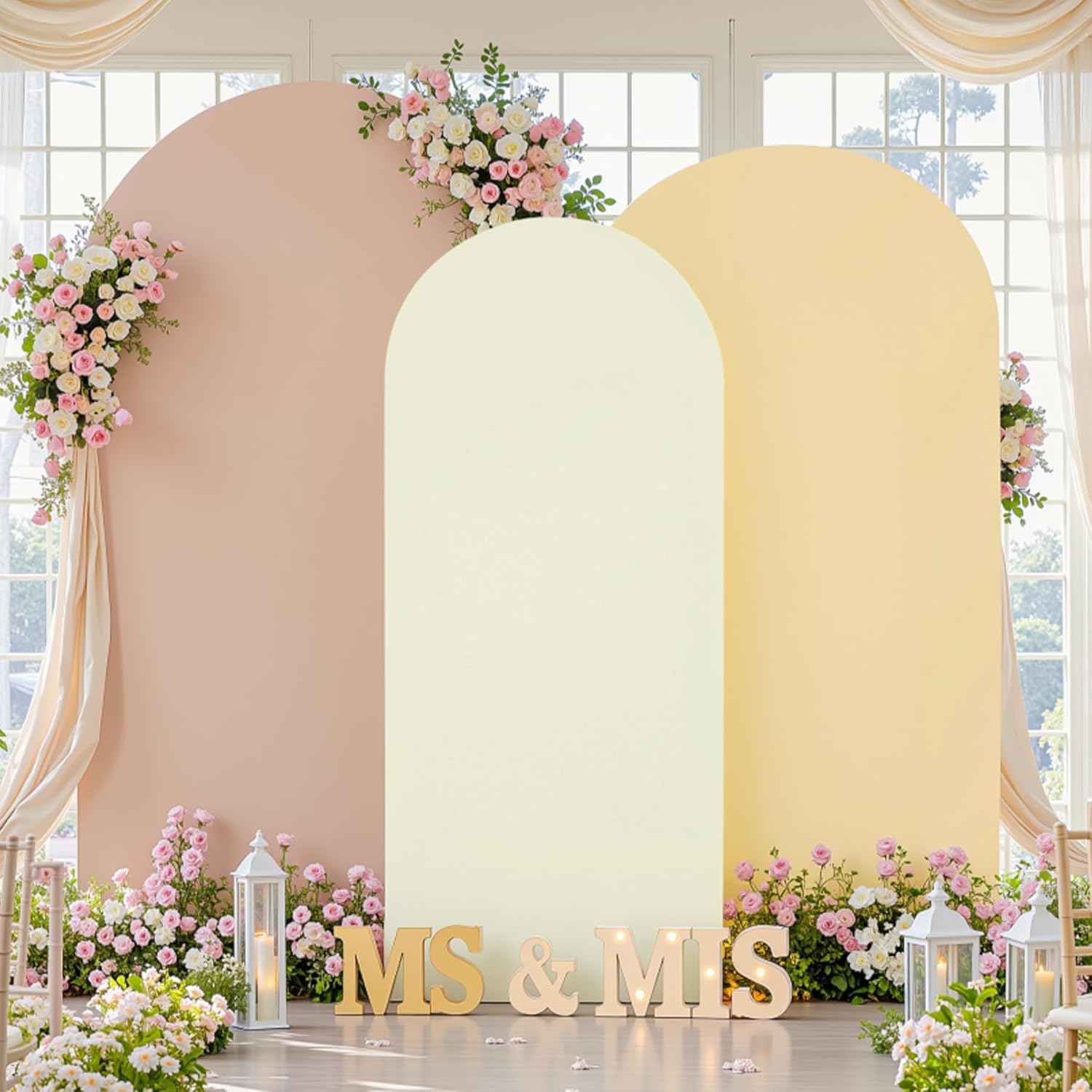 Set of 3 Premium Stretchy Spandex Arch Backdrop Covers