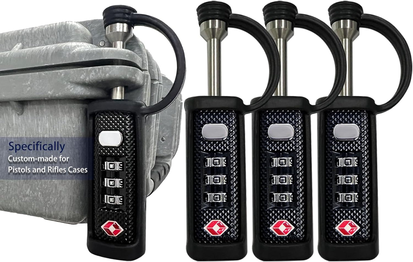 Gun Case Locks 4 Pack for Hard Rifle Cases TSA Approved