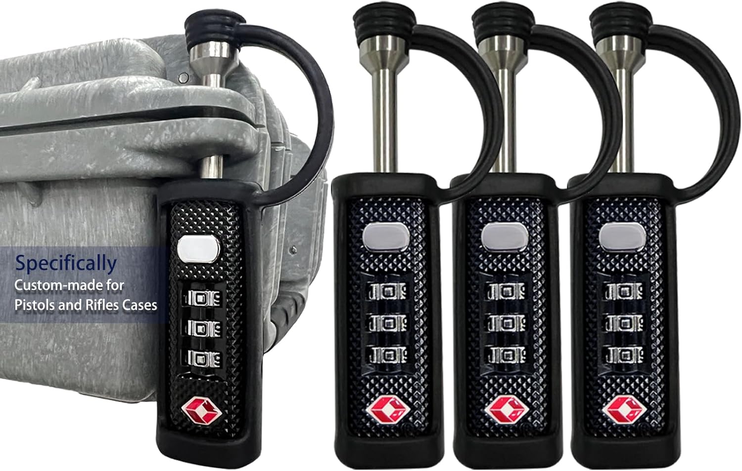 Gun Case Locks 4 Pack for Hard Rifle Cases TSA Approved