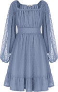 GRACE KARIN Girls Ruffle Tiered Swiss Dot Dress - Flowy A-Line Style