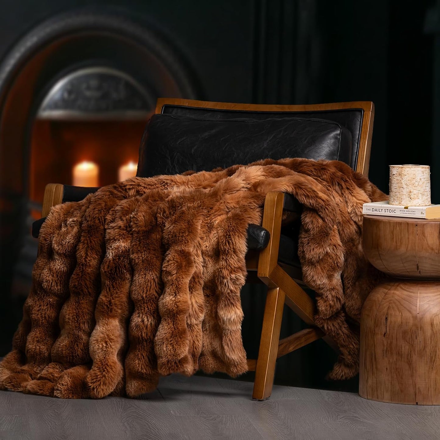 Ultra Soft Luxury Fluffy Faux Rabbit Fur Throw Blanket 60x80