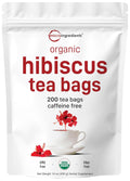 200-Count Organic Hibiscus Tea Bags | Caffeine-Free Bliss
