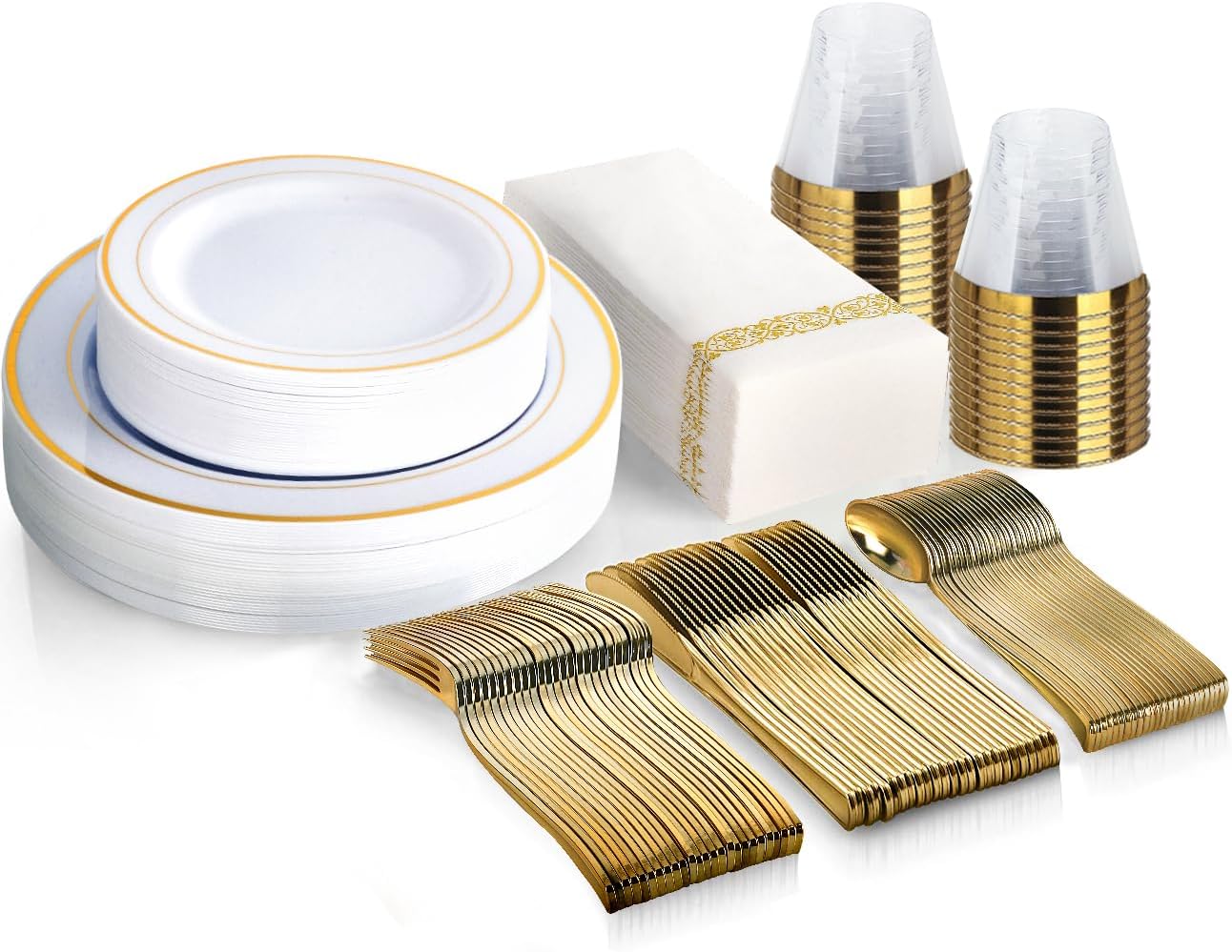 M MCIRCO 175 Piece Gold Dinnerware Set for Elegant Events