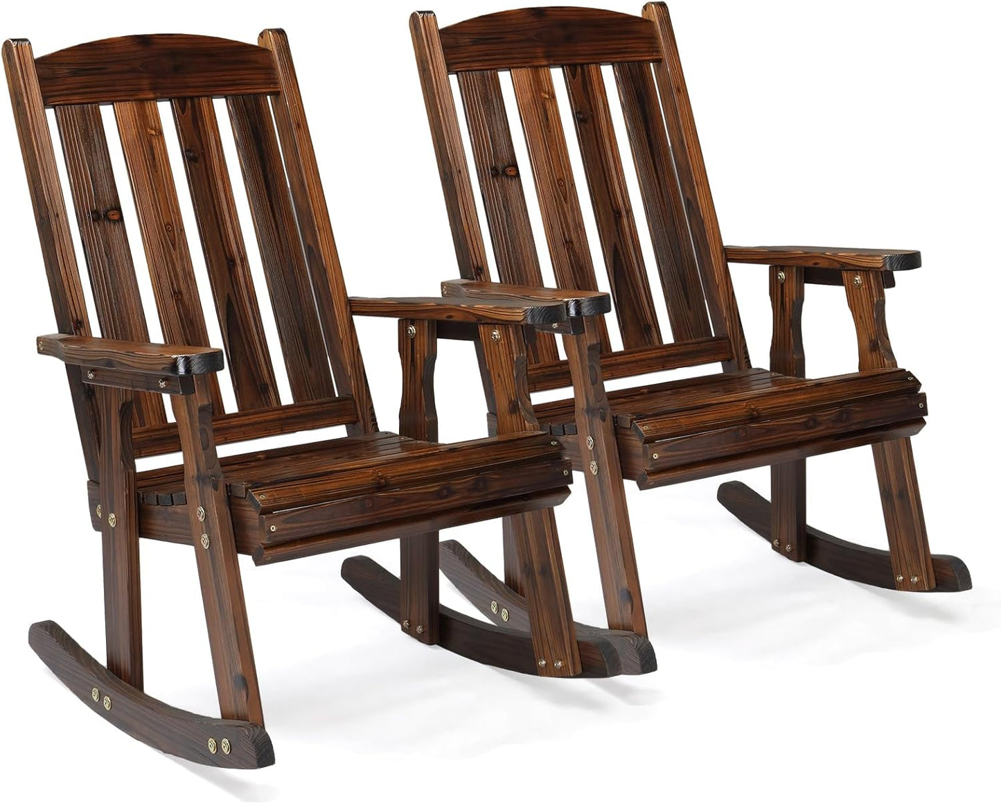 600 LBS Heavy Duty Outdoor Rocking Chair Set for Ultimate Comfort