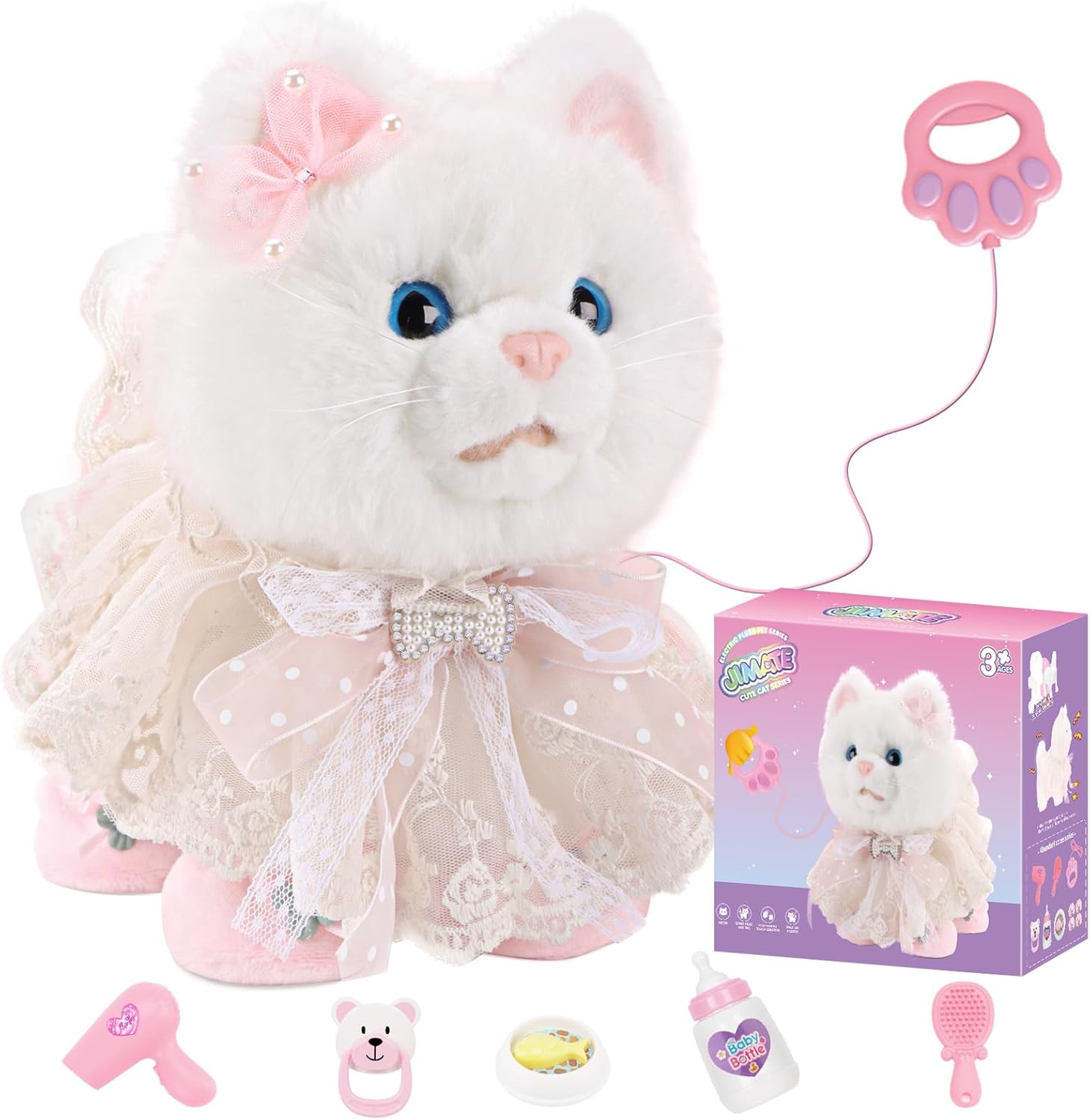 Interactive Walking Cat Toy - Voice & Touch Controlled