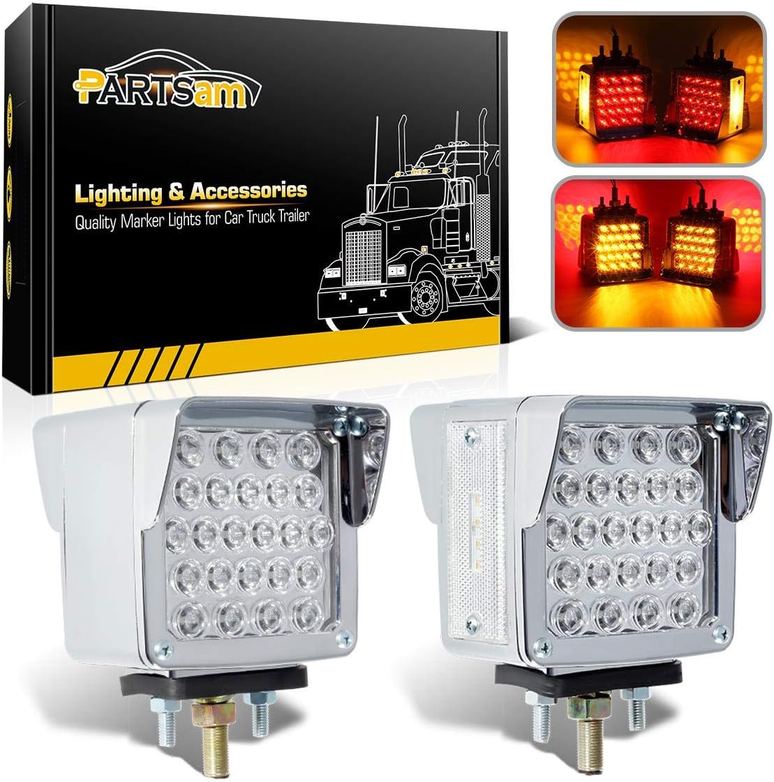 Double Face Square LED Pedestal Lights for Trucks and Trailers