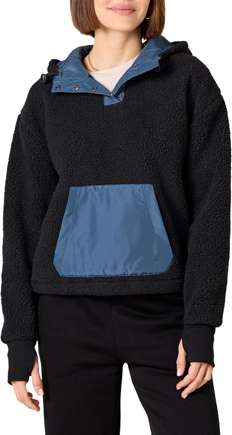 Cozy Women's Teddy Fleece Quarter Button Hooded Jacket Review