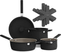 bella 9 Piece Ceramic Nonstick Cookware Set - Space-Saving Nesting