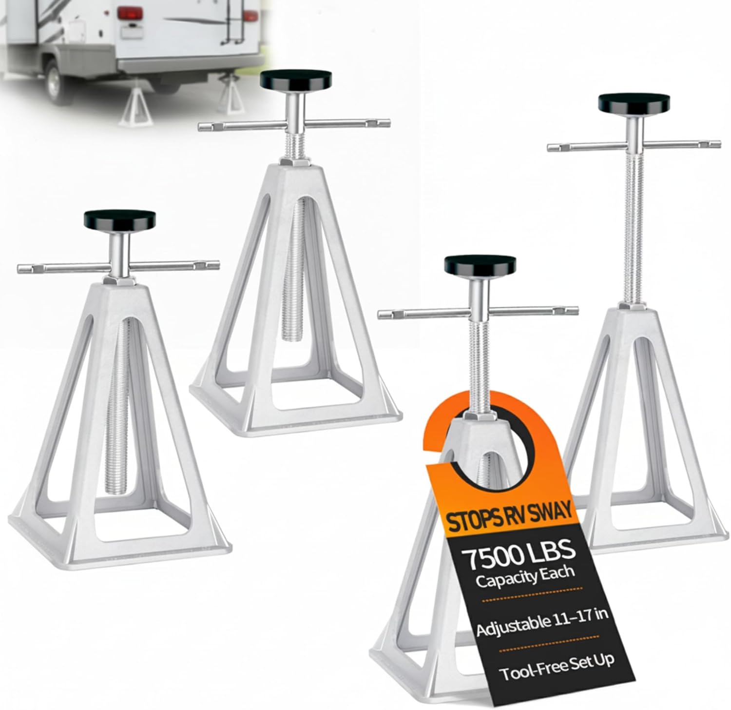 RV Stabilizer Jacks Set of 4 for Steady Travel Trailers