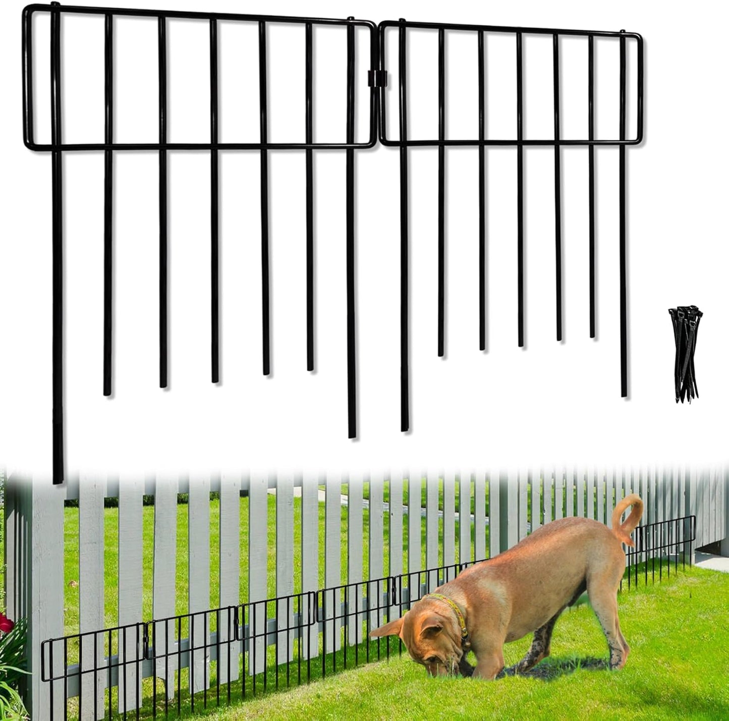 Animal Barrier Fence for Dogs and Rabbits - 19 Pack Decorative