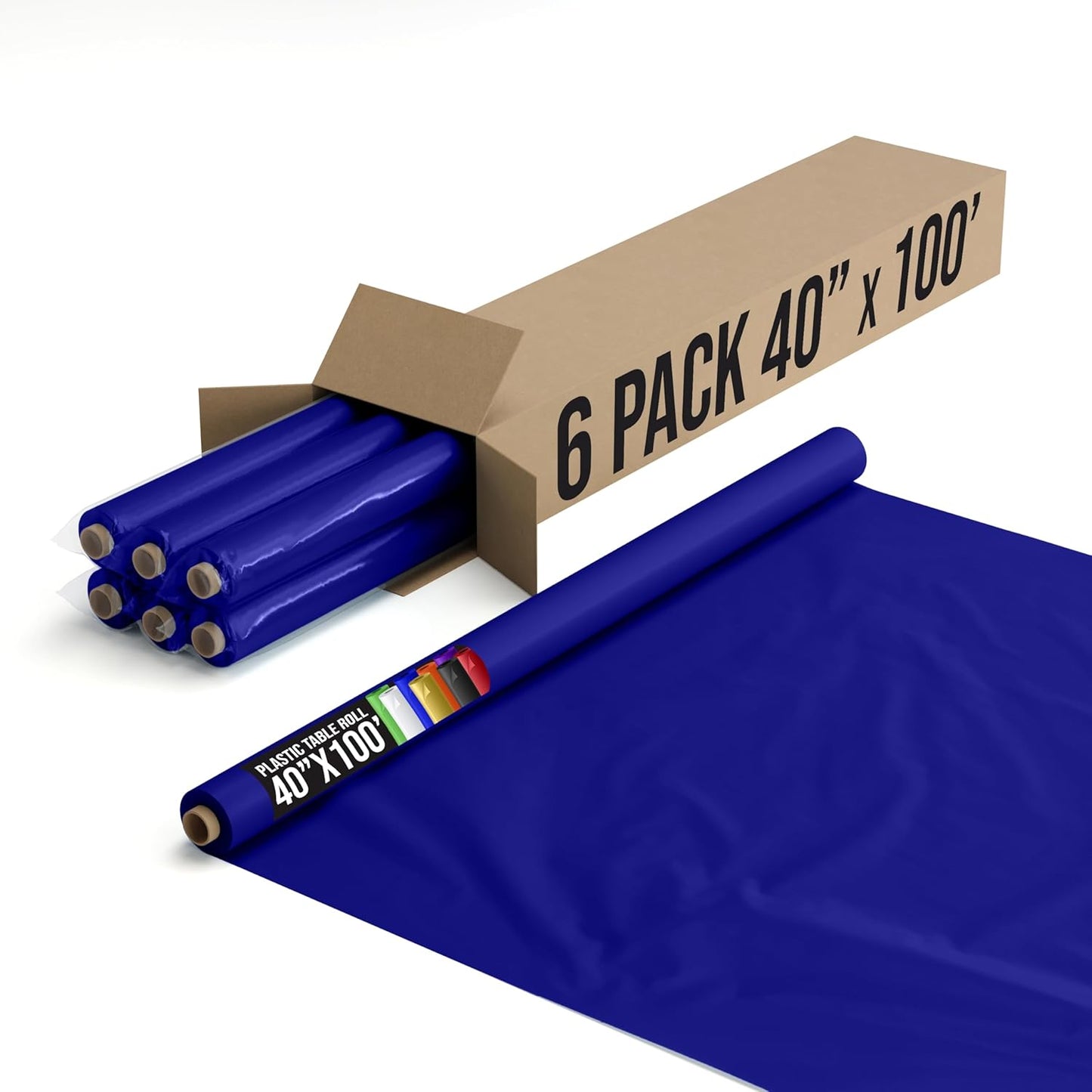 Navy Plastic Table Cover Roll Pack of 6 for All Occasions