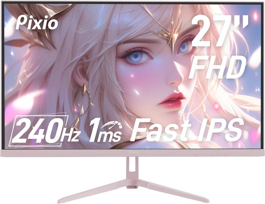 Pixio 27 240Hz Gaming Monitor in Wave Pink