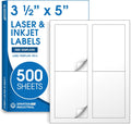3 1/2 in X 5 in Matte White Printable Labels - 2000 Labels Pack