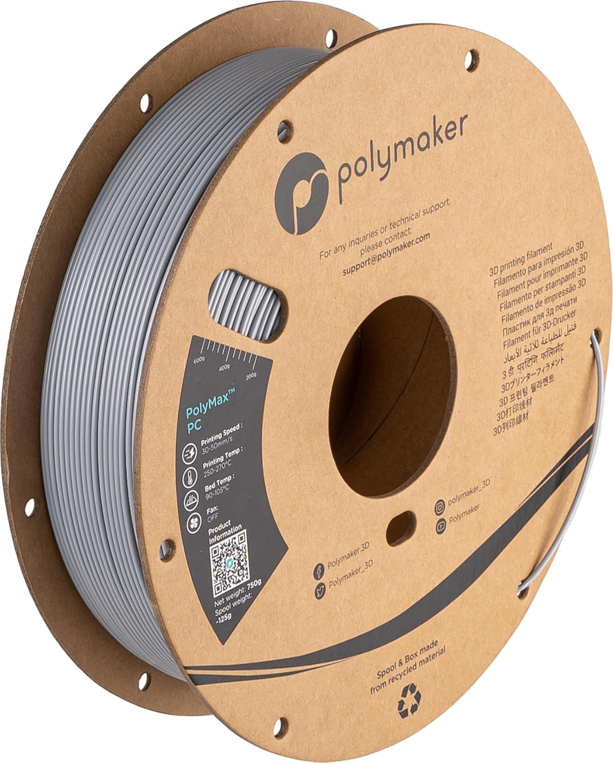 Polymaker Polymax Tough PC Filament 1.75mm for 3D Printing