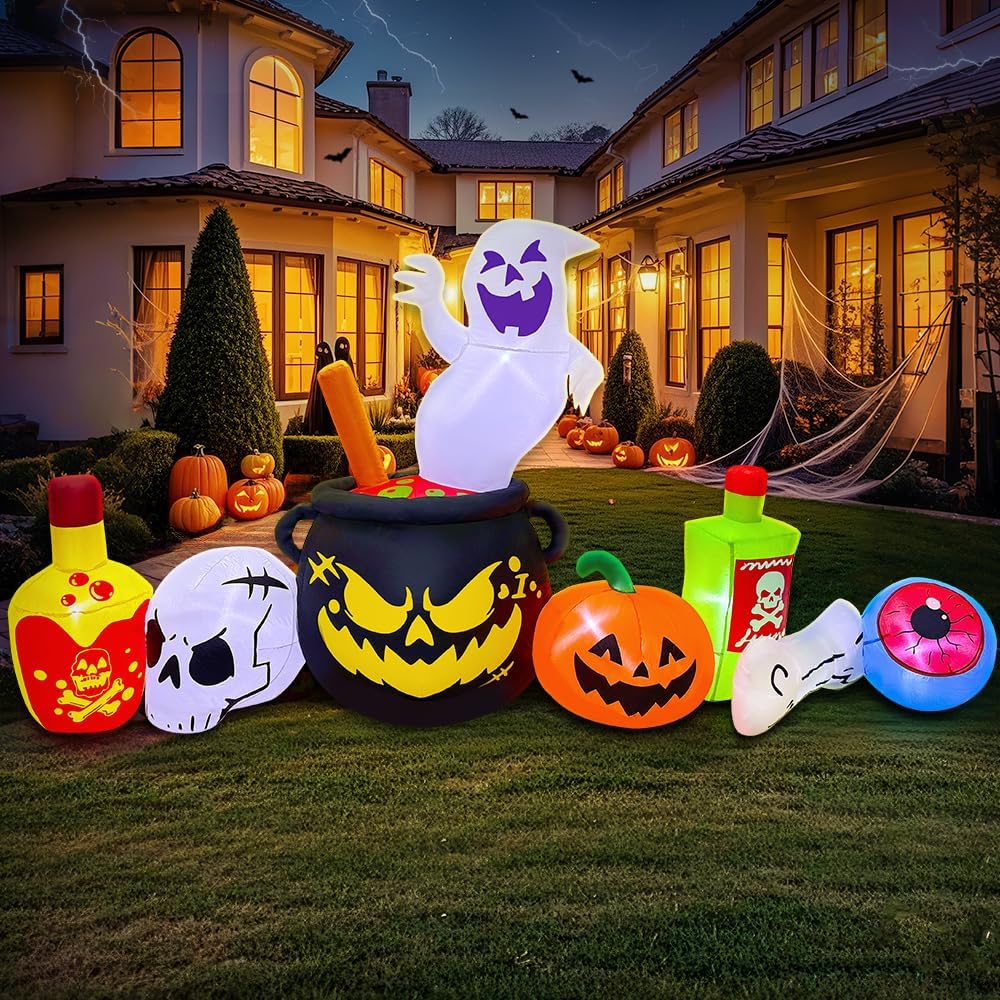 8FT Halloween Inflatable Ghost Decoration for Outdoor Fun