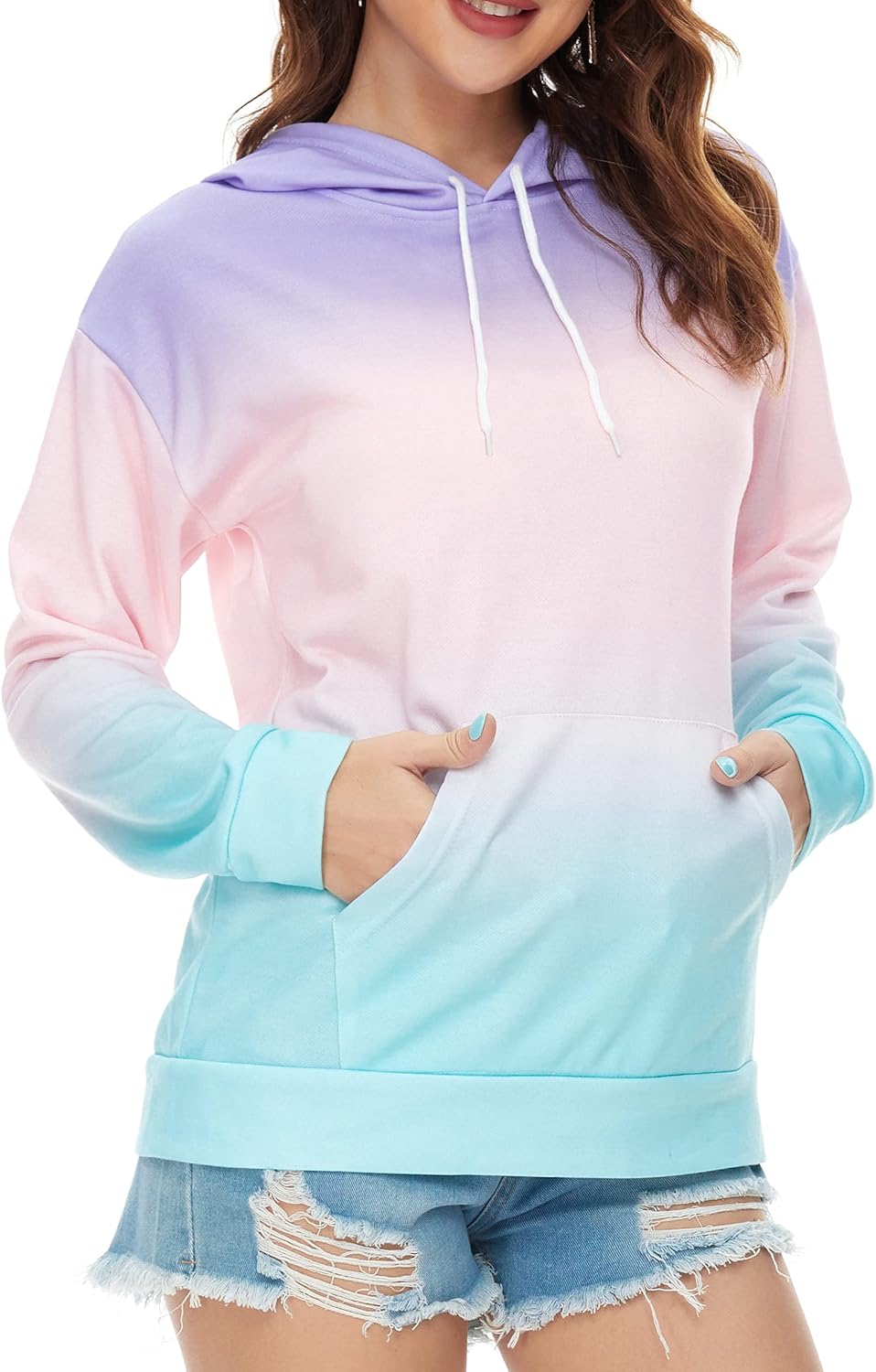 YOCUR Trendy Tie Dye Sweatshirt - Stylish Puff Sleeves!