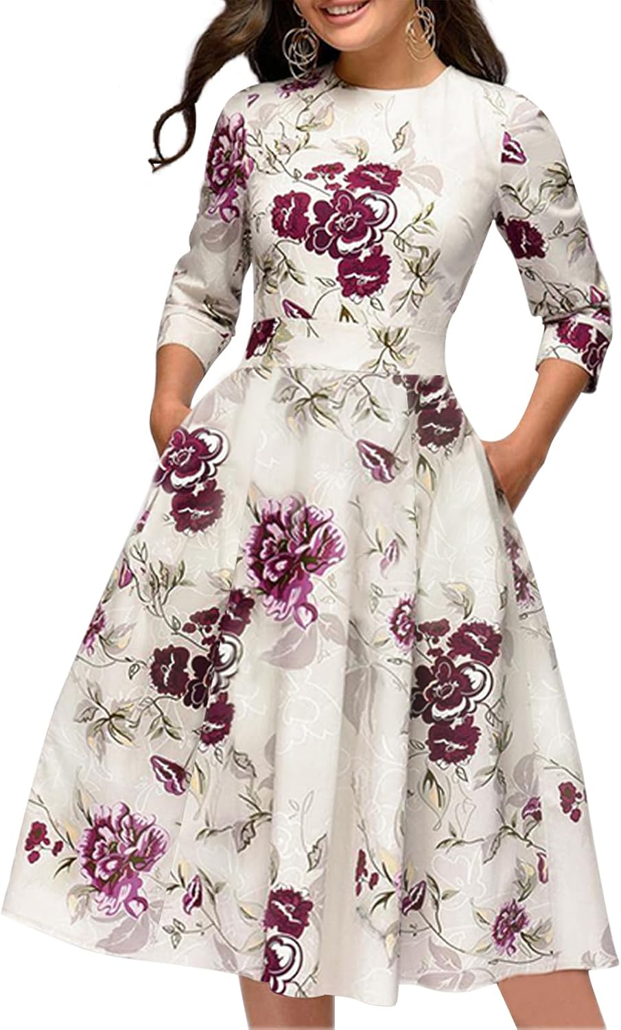 Simple Flavor Women's Floral Vintage Midi Evening Dress Review