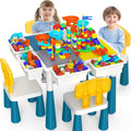 Toddlers Kids Table and Chair Set with 152Pcs Marble Run Blocks