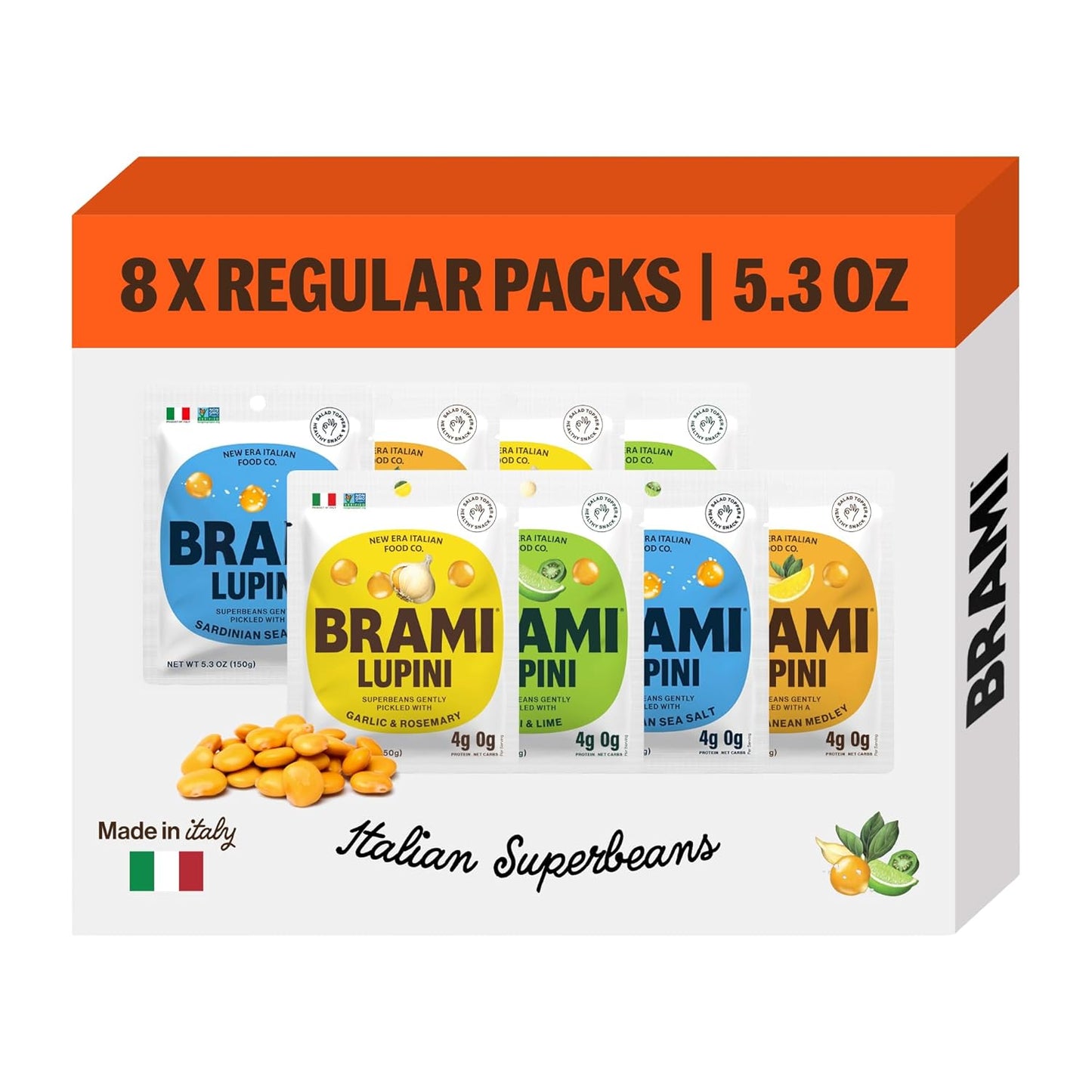 Brami Lupini Beans Snack Variety Pack - Healthy Plant Protein