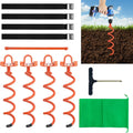MIXXIDEA 11.4 in Spiral Ground Anchors Kit - Heavy Duty Hold