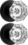 Black Dummy Door Knobs Interior Decorative Single Sided 2 Pack