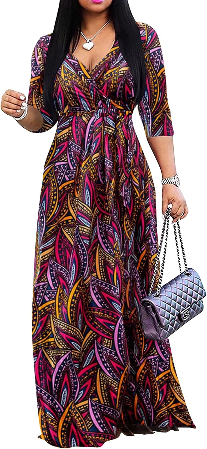 Yajedo Womens Casual Summer Maxi Dress Plus Size with Pockets