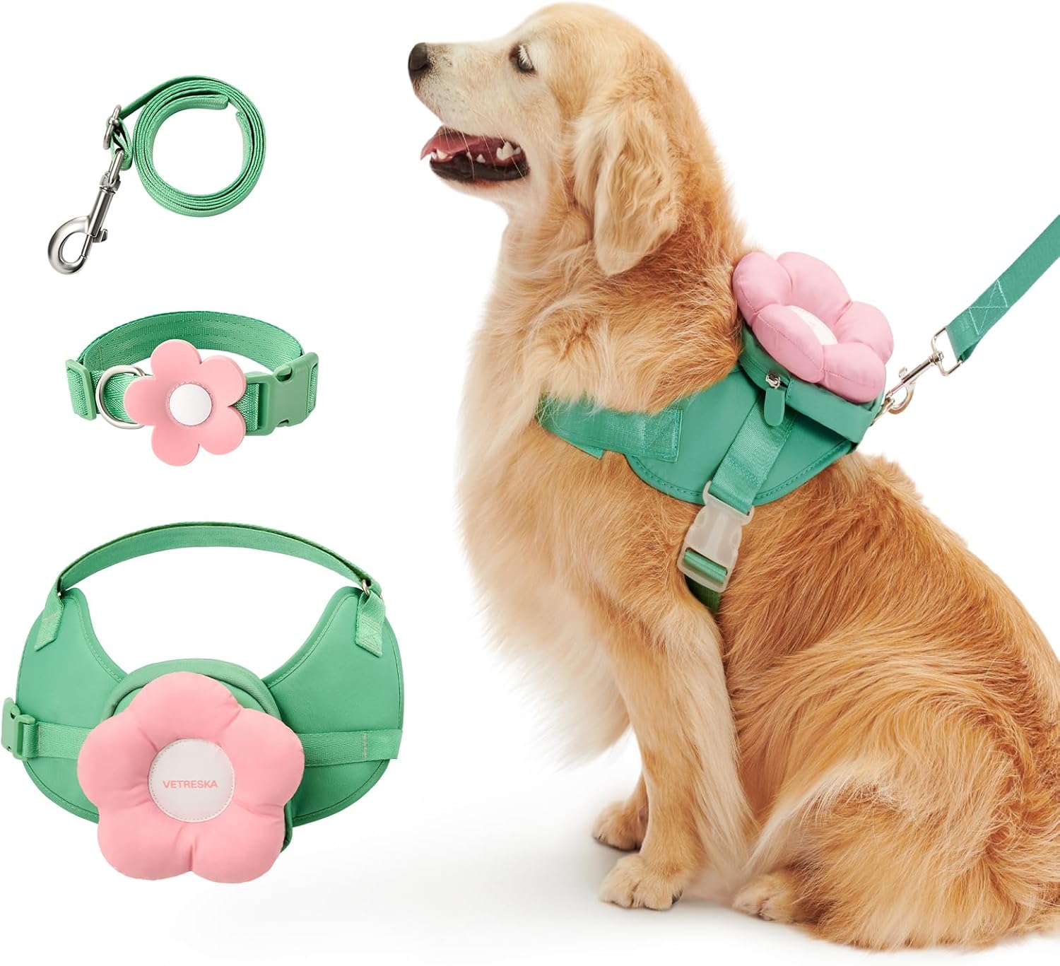 VETRESKA Flora Dog Harness Set for Comfortable Walking and Training
