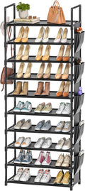 Tall Shoe Rack 10 Tier Shoe Organizer - Narrow Space Saver
