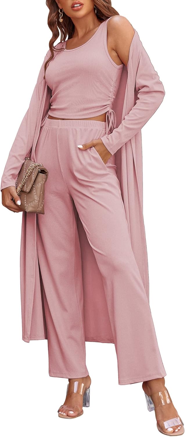 Ekouaer Women's 3 Piece Lounge Set for Ultimate Comfort