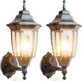 Dusk to Dawn Outdoor Porch Light - Auto On/Off Matte Black 2-Pack