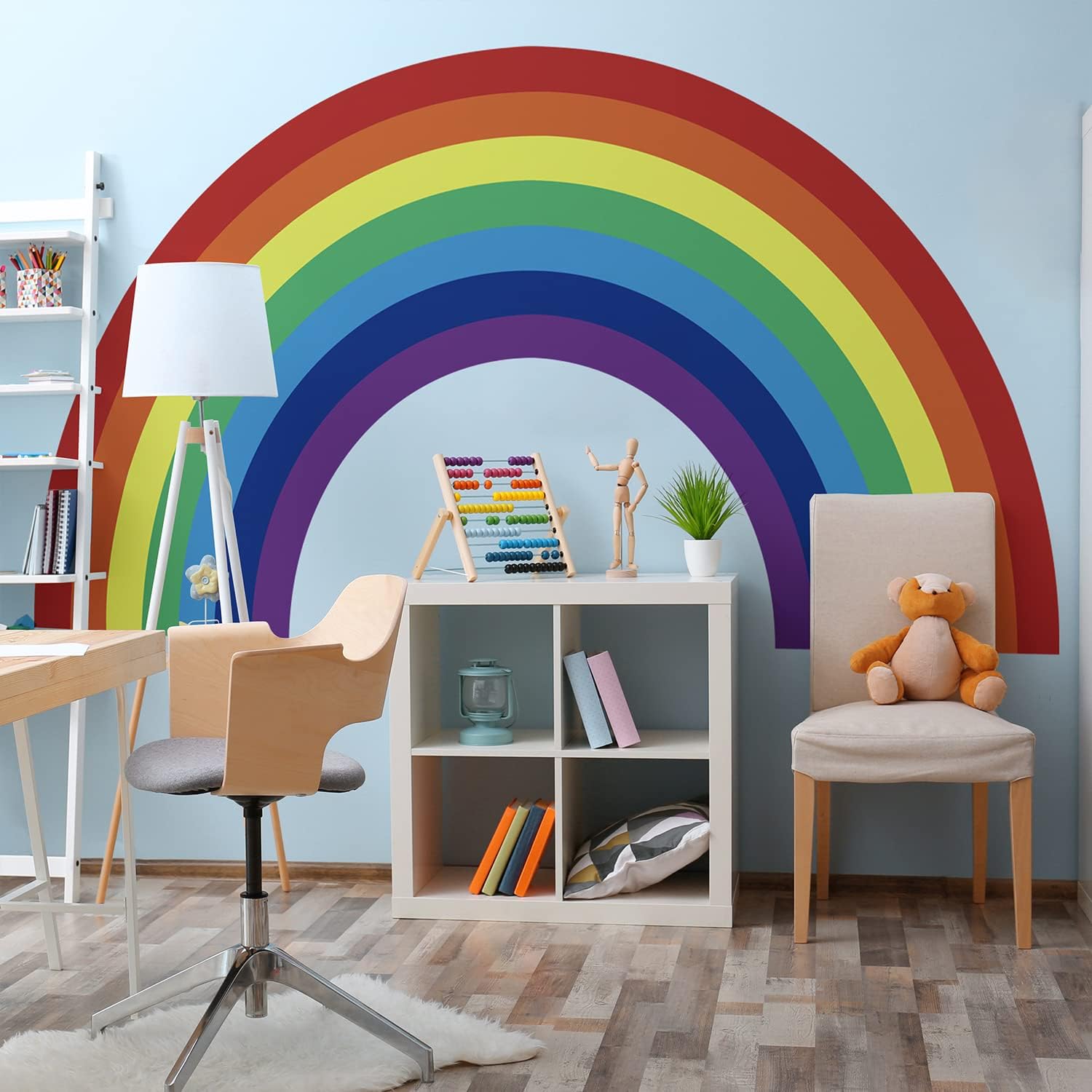 Vinyl Large Rainbow Wall Mural Stickers for Kids Rooms