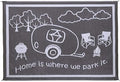 Stylish Camping Reversible RV Home Mat 8ft x 11ft - Black/White