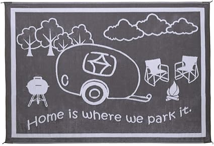 Stylish Camping RH8111 Reversible RV Home Mat - 8ft x 11ft Size