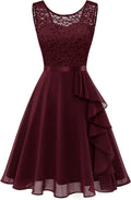 Homecoming Cocktail Dress Ruffle Hem Short Lace A-Line - Elegant Fit