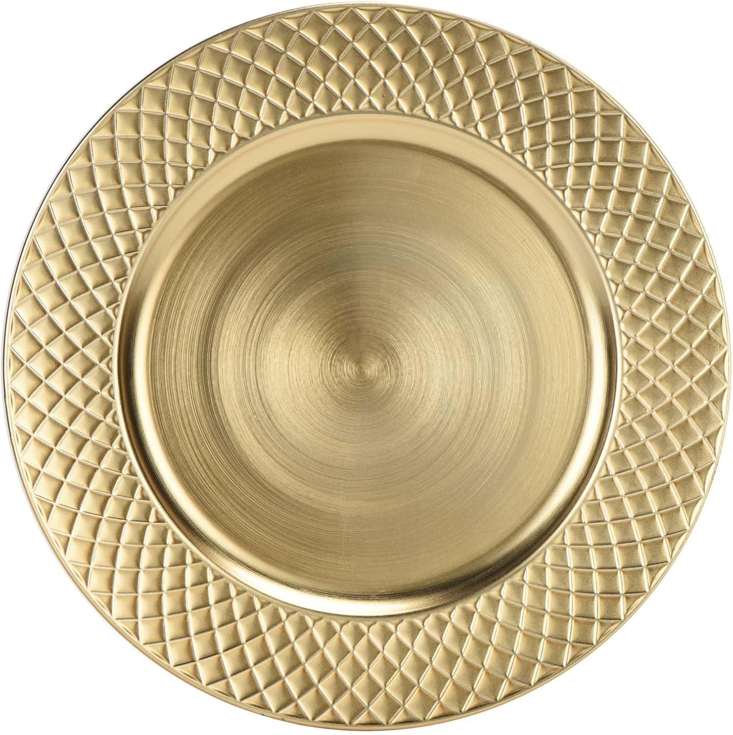 Set of 6 Gold Antique Charger Plates - Perfect for Wedding & Parties