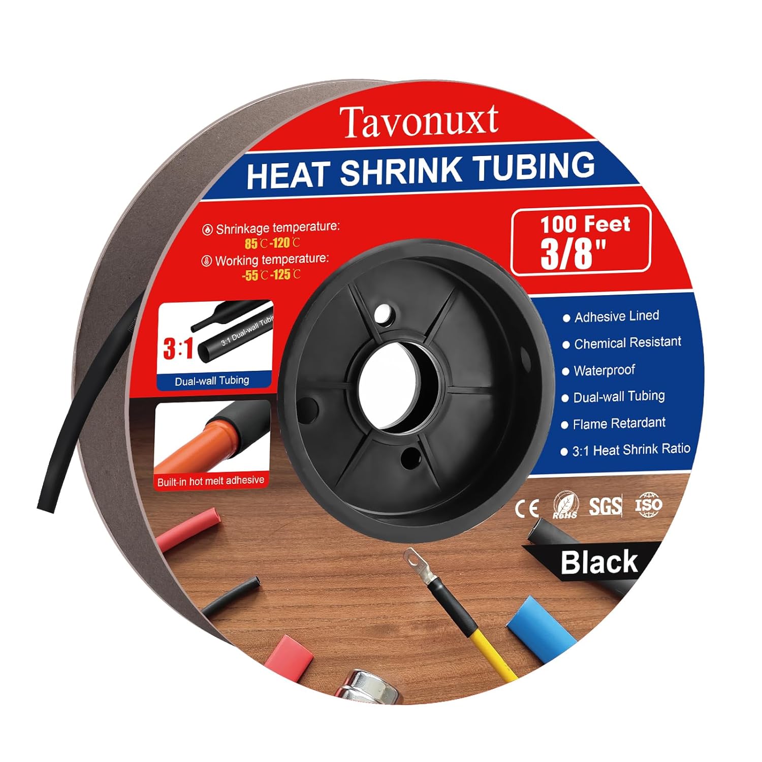 3/8 Heat Shrink Tubing 100ft with Adhesive Lining for All Uses