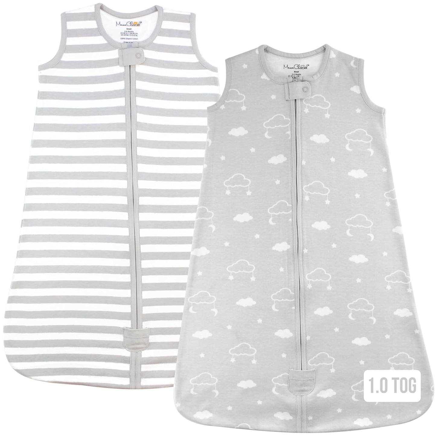 Baby Sleep Sack 1.0 TOG Organic Cotton Wearable Blanket 2-Pack