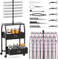 Portable Braiding Hair Rack With Wheels & Storage Drawers - Organized