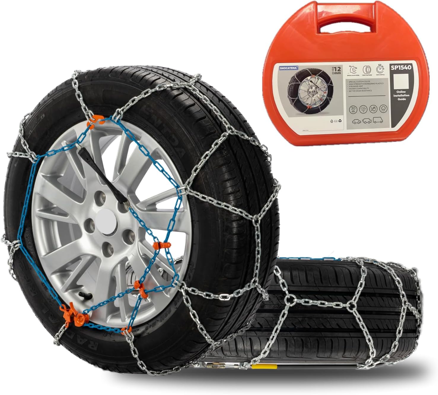 Snow Chains for Car, SUV, Truck - Premium Emergency Tire Chains