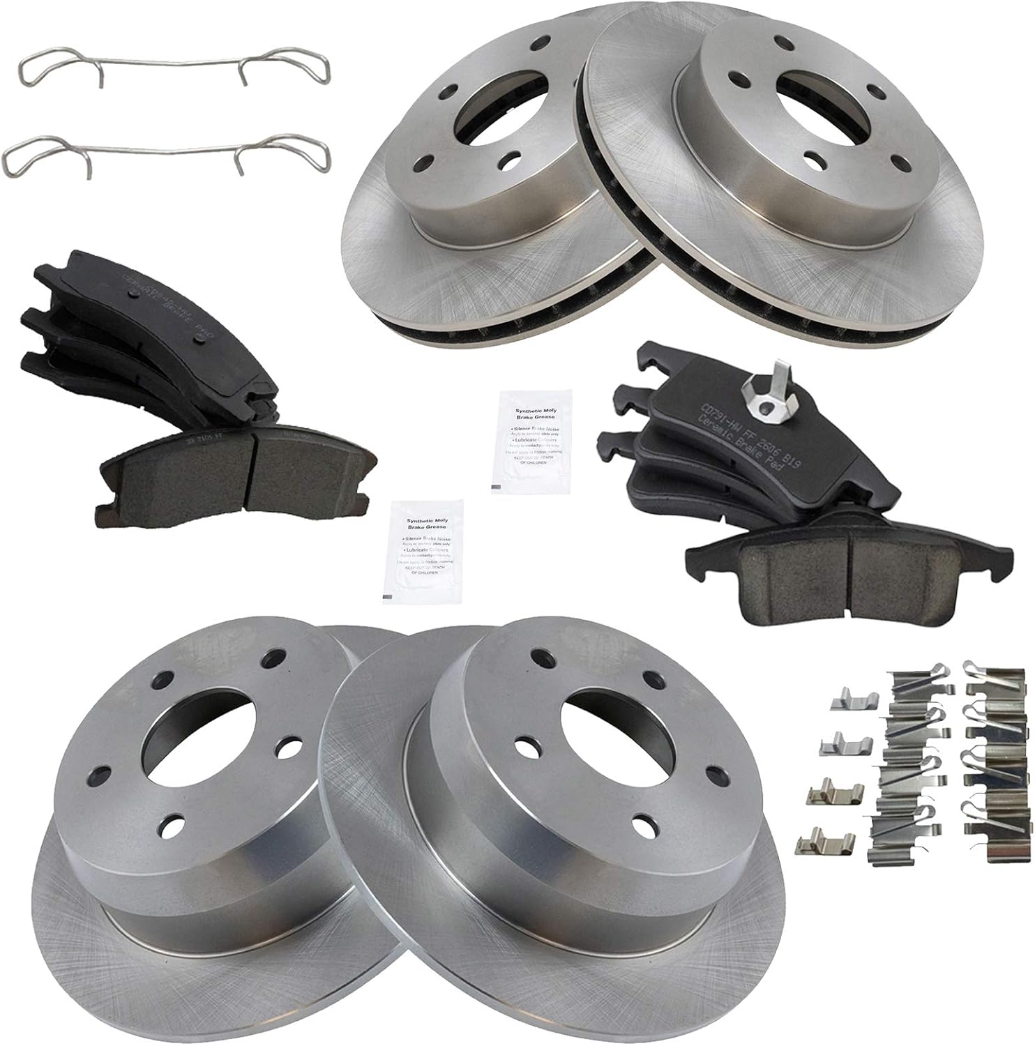 TRQ Front and Rear Brake Pad & Rotor Kit for Jeep Grand Cherokee