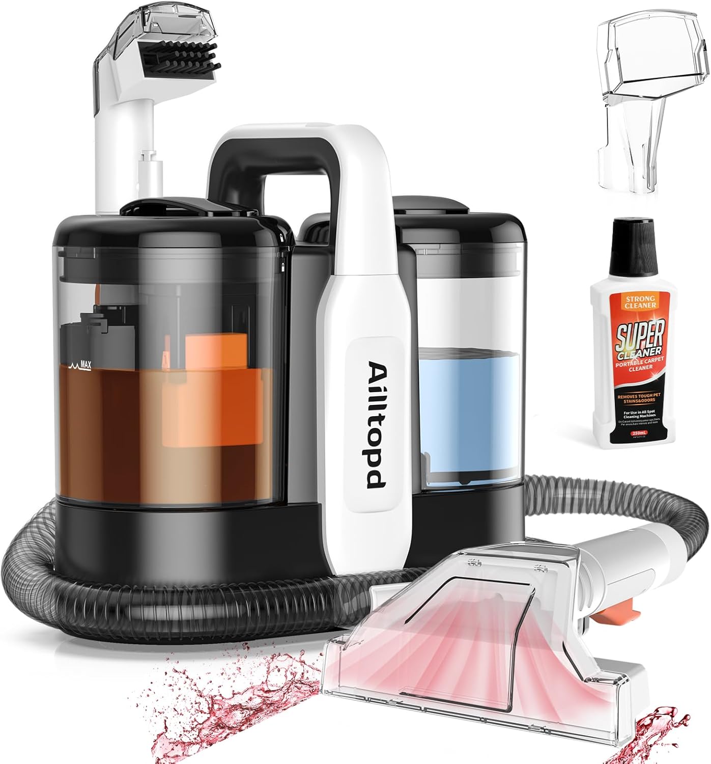 Portable Carpet & Upholstery Spot Cleaner with Powerful Suction
