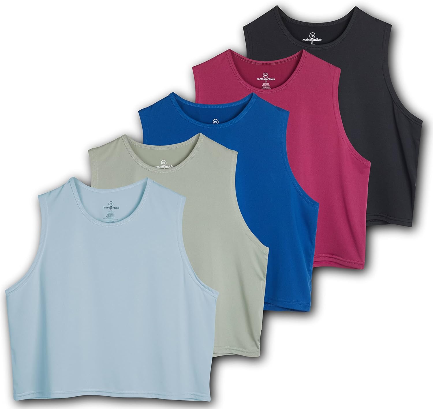 Women's Dry Fit Crop Tank Tops - 5 Pack for Active Lifestyle