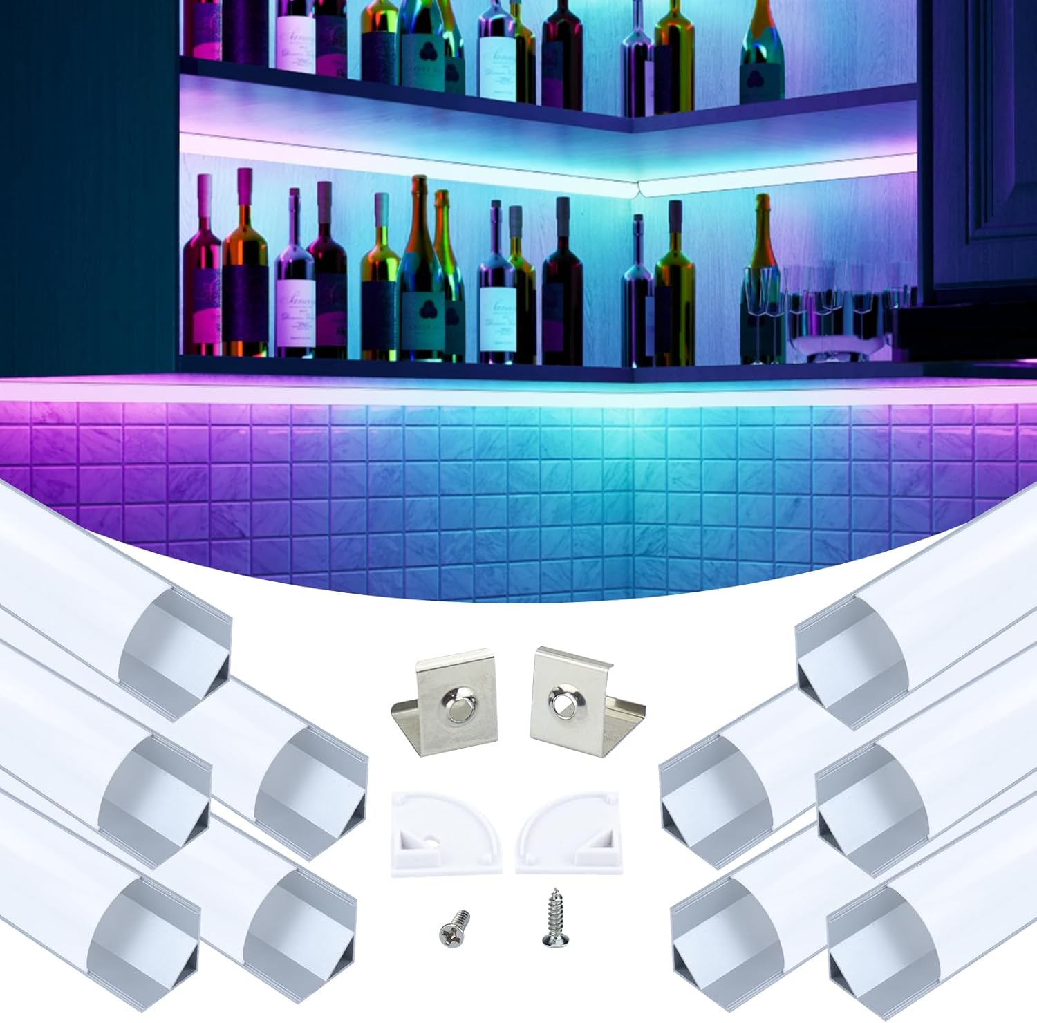 Muzata Plus-Size V Shape LED Channel for Spotless Lighting