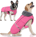 Doglay Dog Coat with Thick Furry Collar - Waterproof Reflective Pet