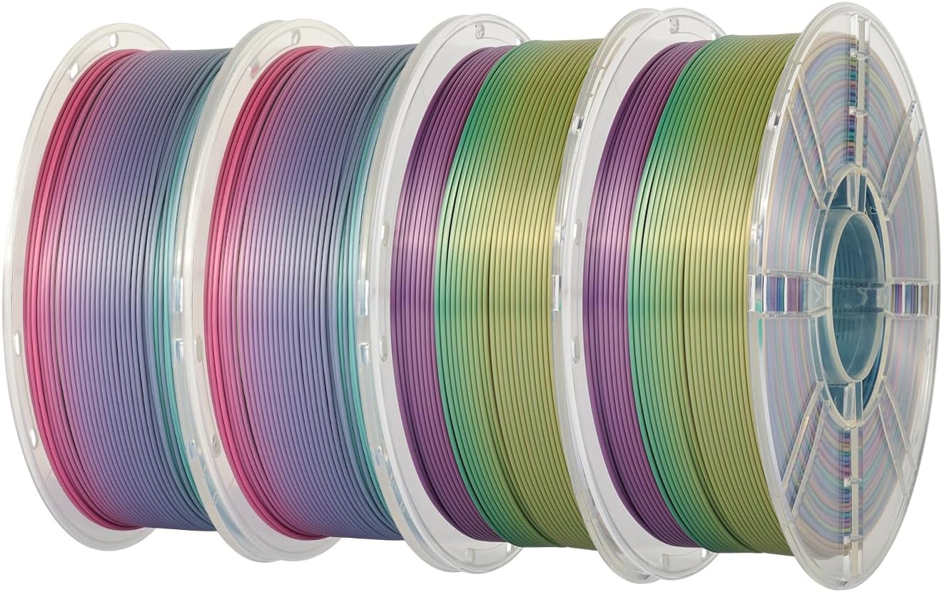 Kingroon Rainbow Silk PLA 4KG Filament Bundle for 3D Printing