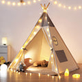 Teepee Tent for Kids with Light & Mat - Cozy Playhouse for Toddlers