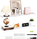 30 Inches Clear Long Floating Shelves for Wall - Stable Clear Acrylic