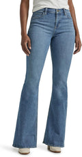 Lee Womens Legendary Mid Rise Flare Jean - Flattering Stretch Fit 4M