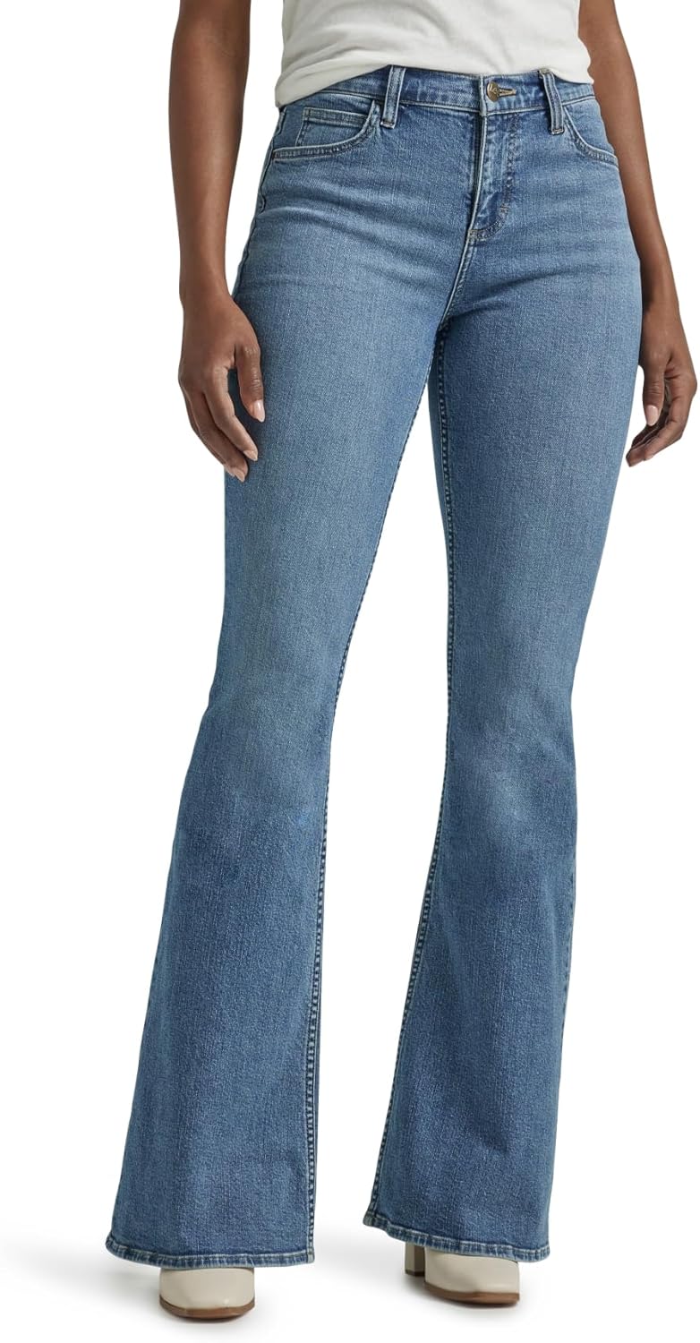 Lee Womens Legendary Mid Rise Flare Jean for Stylish Comfort
